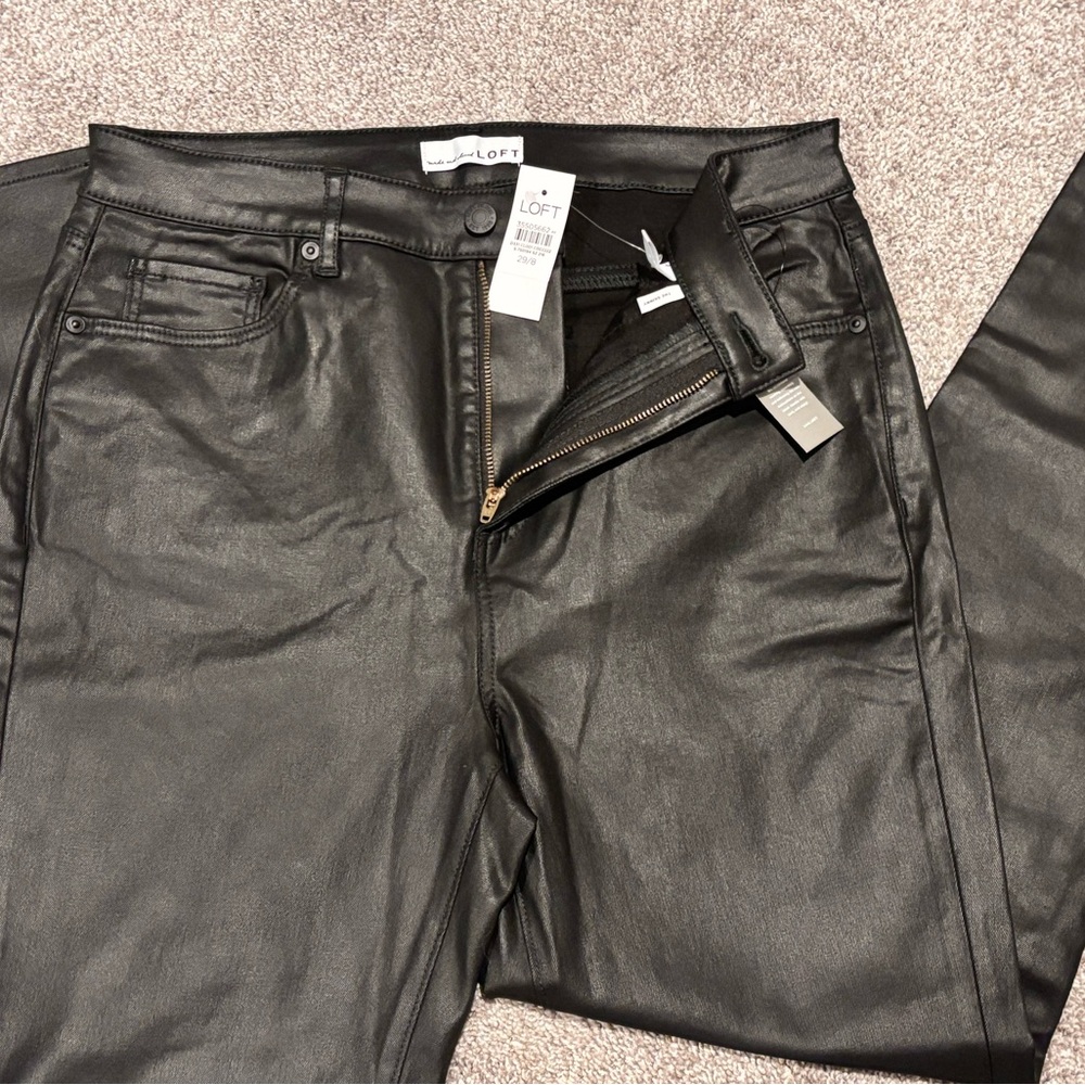 LOFT Black High Rise Jeans Sleek Fit